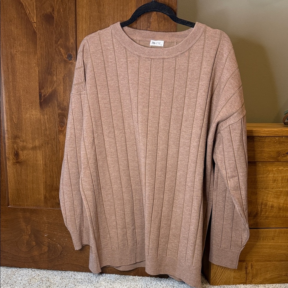 Zyia Elodie Mocha Ribbed Sweater